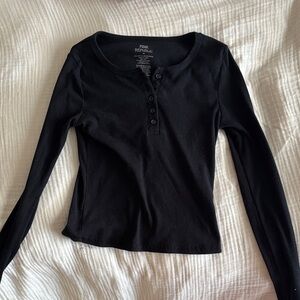Pink Republic Black Long Sleeve Top